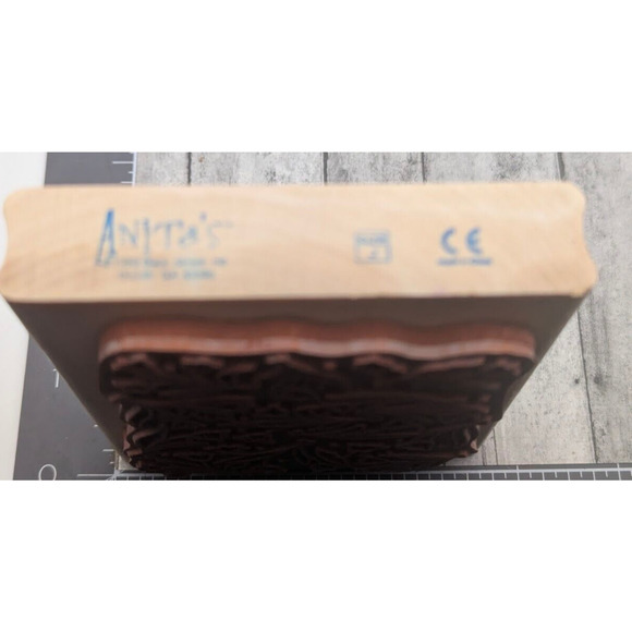 Anita's Flower Background Tulips Daffodils Rubber Stamp Wood #D19 - Picture 3 of 4